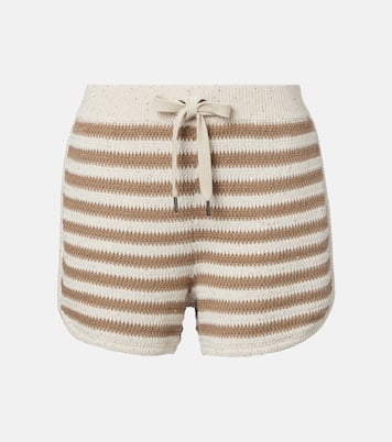 Striped cotton-blend shorts | Brunello Cucinelli