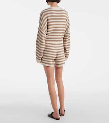 Striped cotton-blend shorts | Brunello Cucinelli
