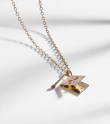 Collar Perfect Match de oro de 14ct con diamantes y rubíes | Sydney Evan