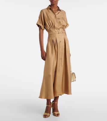 Abito midi in raso di seta | Ralph Lauren Collection
