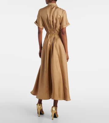 Abito midi in raso di seta | Ralph Lauren Collection