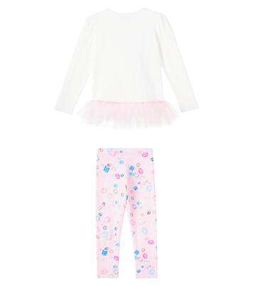 Cotton-blend top and leggings set | Monnalisa