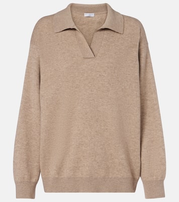 Monili cashmere-blend polo sweater | Brunello Cucinelli