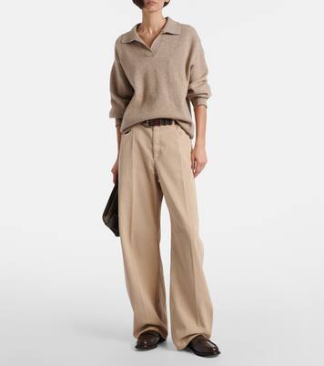 Monili cashmere-blend polo sweater | Brunello Cucinelli