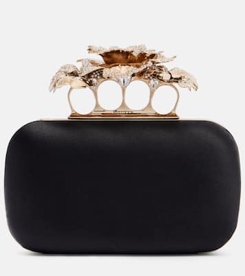 Carnation Knuckle satin clutch | McQueen