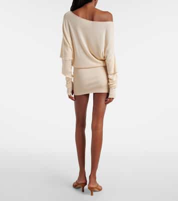 Rea垂褶不对称迷你连衣裙 | Aya Muse