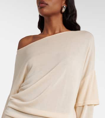 Rea垂褶不对称迷你连衣裙 | Aya Muse