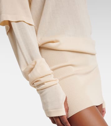 Rea垂褶不对称迷你连衣裙 | Aya Muse