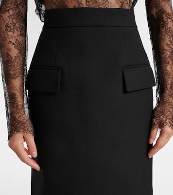 High-rise wool gabardine pencil skirt | McQueen