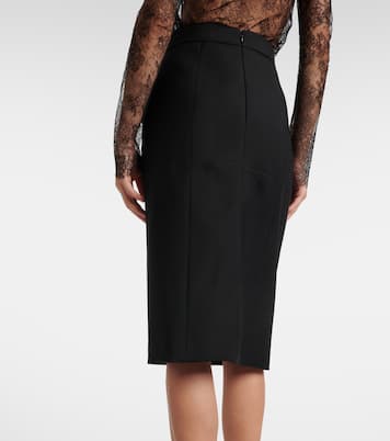 High-rise wool gabardine pencil skirt | McQueen