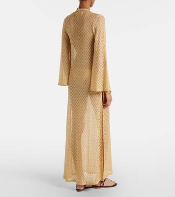 Open-knit tie-neck lamé kaftan  | Missoni