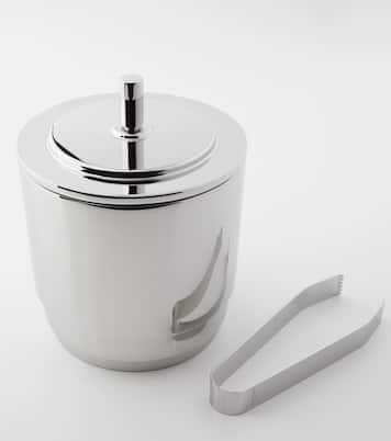 Manhattan stainless steel ice bucket and tongs set by Helle Damkjær | Georg Jensen