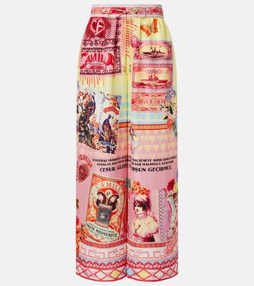 Printed silk wide-leg pants | Camilla