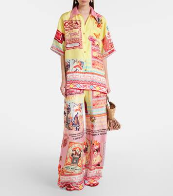 Printed silk wide-leg pants | Camilla