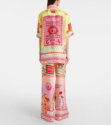 Printed silk wide-leg pants | Camilla