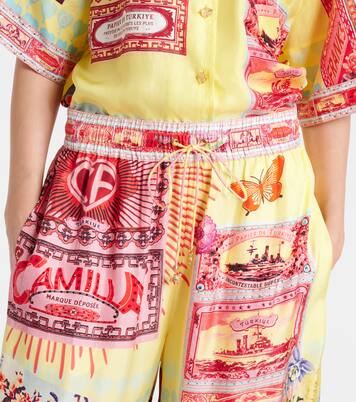 Printed silk wide-leg pants | Camilla