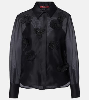 Agi embellished floral-appliqué silk blouse | Max Mara