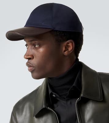 Leather-trimmed wool baseball cap | Berluti