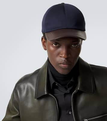 Leather-trimmed wool baseball cap | Berluti
