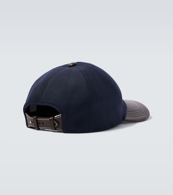 Leather-trimmed wool baseball cap | Berluti