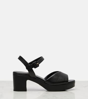 Leather platform sandals | Prada