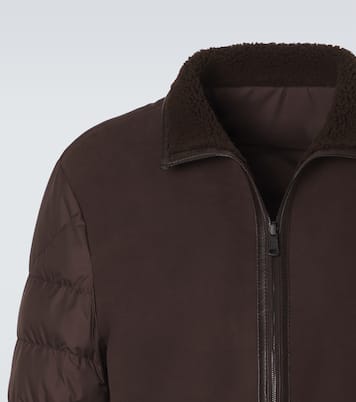Wendbare Daunenjacke aus Shearling | Moncler