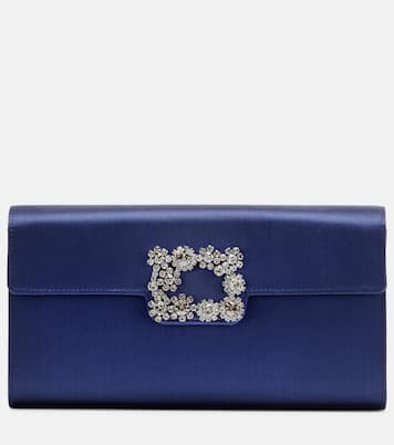 Clutch Efflorescencia de satén adornado | Roger Vivier