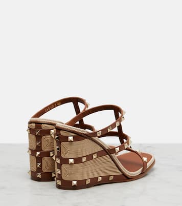 Espadrille-Sandalen Rockstud aus Leder | Valentino Garavani