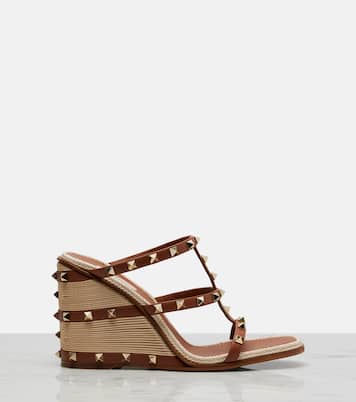Espadrille-Sandalen Rockstud aus Leder | Valentino Garavani