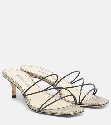 Ninfe 50 snake-effect leather mules | Manolo Blahnik