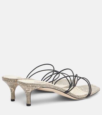 Ninfe 50 snake-effect leather mules | Manolo Blahnik
