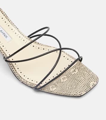 Ninfe 50 snake-effect leather mules | Manolo Blahnik