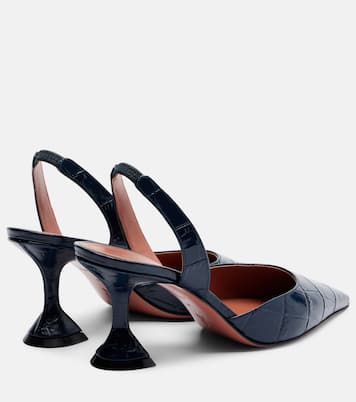Holli croc-effect leather slingback pumps | Amina Muaddi