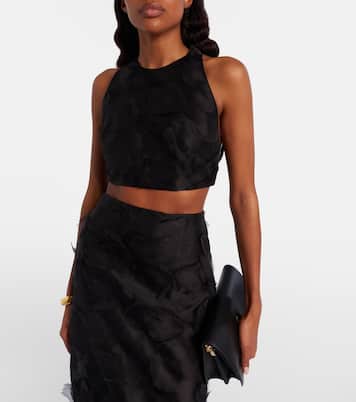 Fumetto silk fil coupé crop top | Max Mara