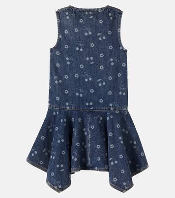 Printed denim dress | Self-Portrait Kids