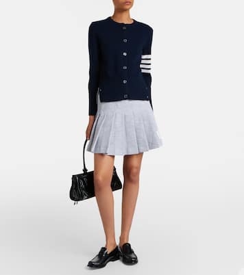 Pleated cotton-blend tweed miniskirt | Thom Browne