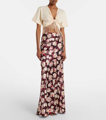Verziertes Cropped-Top aus Baumwoll-Jersey | Rabanne