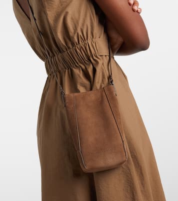 Duo Mini Monili suede phone pouch | Brunello Cucinelli