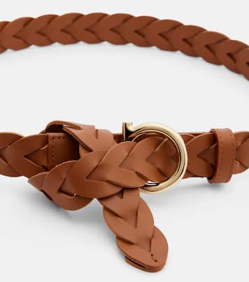 Gancini braided leather belt | Ferragamo