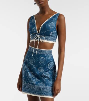 توب كروب من الكتان بطبعات Lucky | Alémais