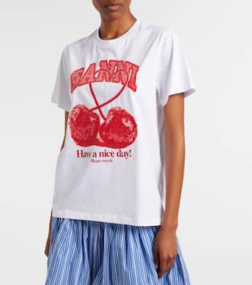 Verziertes T-Shirt aus Baumwoll-Jersey | Ganni