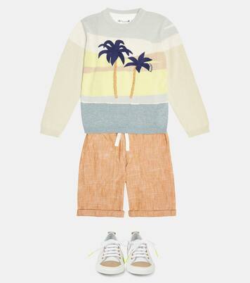 Pull Azuro brodé en lin, coton et laine mélangés | Bonpoint