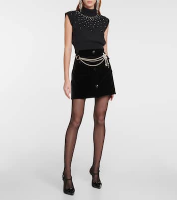 Pumps aus Veloursleder und Lackleder | Alessandra Rich