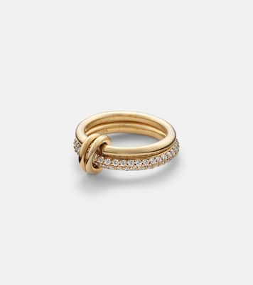 Virgo 18kt gold linked rings with white diamonds | Spinelli Kilcollin