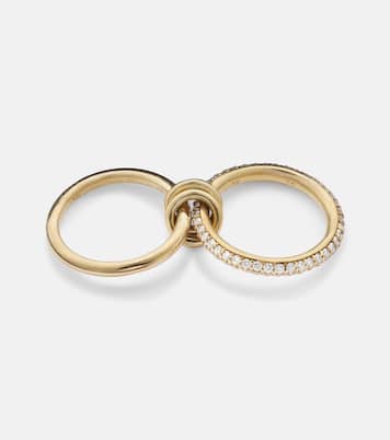 Virgo 18kt gold linked rings with white diamonds | Spinelli Kilcollin