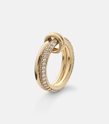 Virgo 18kt gold linked rings with white diamonds | Spinelli Kilcollin