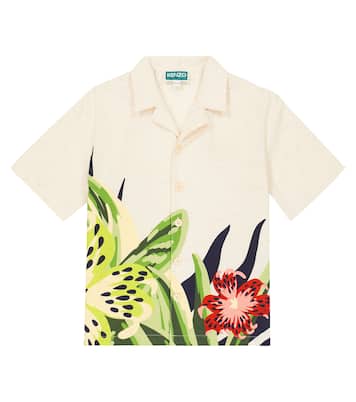 Floral printed cotton shirt | Kenzo Kids