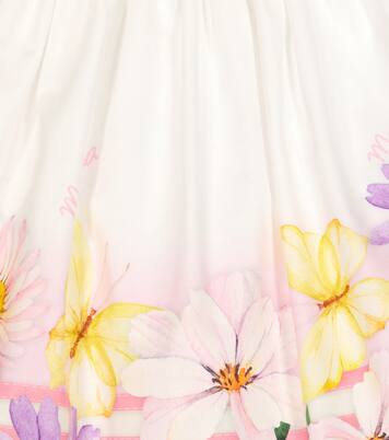 Appliqué floral cotton poplin dress | Monnalisa
