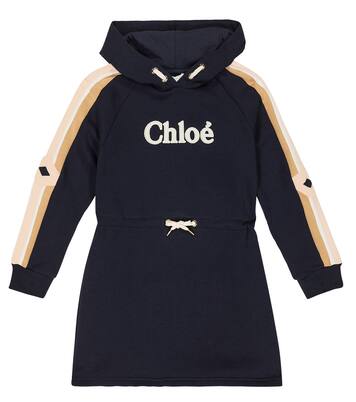 Logo cotton jersey hoodie dress | Chloé Kids