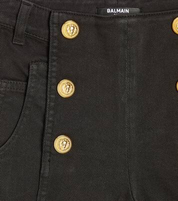 Button-embellished cotton-blend shorts | Balmain Kids